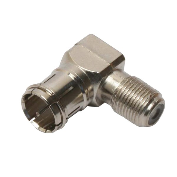 Quest Technology International F Intra-Adapter, 75 Ohm - Right Angle F (F) To Push-On F (M) CAD-1095 - main